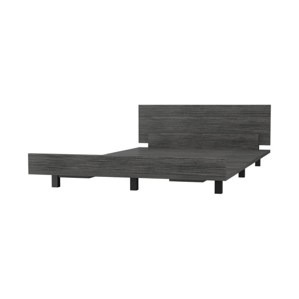 HomeRoots Gray Wood Twin Bed Frame - Modern Platform Design for Durable Comfort & Stylish Bedroom Upgrade 534972