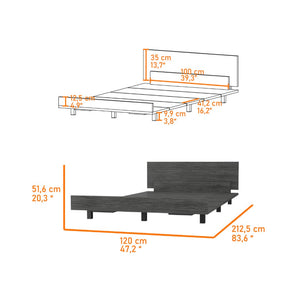 HomeRoots Gray Wood Twin Bed Frame - Modern Platform Design for Durable Comfort & Stylish Bedroom Upgrade 534972