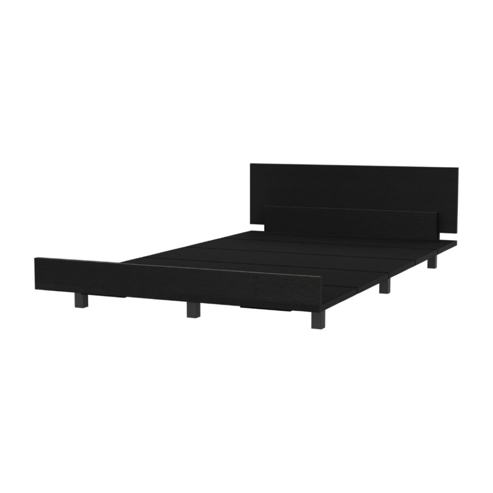 HomeRoots Black Wood Twin Bed Frame - Modern Platform Design, Durable Construction, Perfect for Any Room Style 534973
