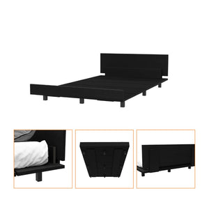 HomeRoots Black Wood Twin Bed Frame - Modern Platform Design, Durable Construction, Perfect for Any Room Style 534973
