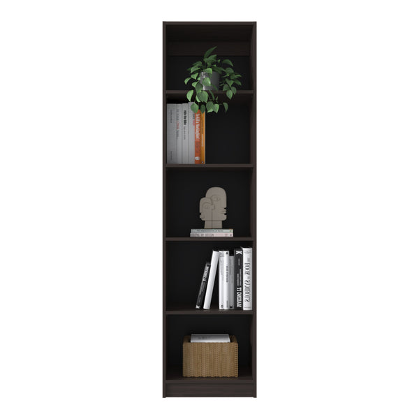English Elm Home Slim 5 Shelves Narrow Bookcase Slim Vertical Storage in Kronos Walnut – Stylish Space Saver B070P337150