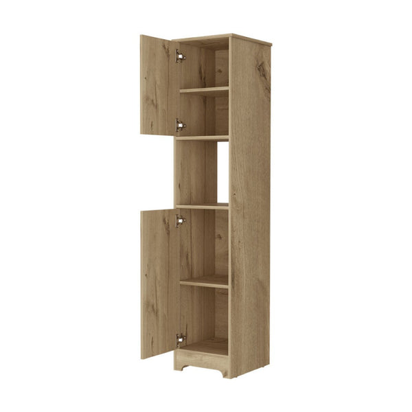 HomeRoots 68" Light Brown Wood Accent Cabinet - Stylish Two-Door Storage for Living & Dining Spaces 534979