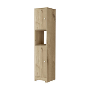 HomeRoots 68" Light Brown Wood Accent Cabinet - Stylish Two-Door Storage for Living & Dining Spaces 534979