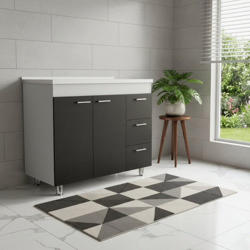 HomeRoots 39" Sleek Black Wood Accent Cabinet with Gloss Finish, 3 Drawers for Stylish Storage Solutions 534981
