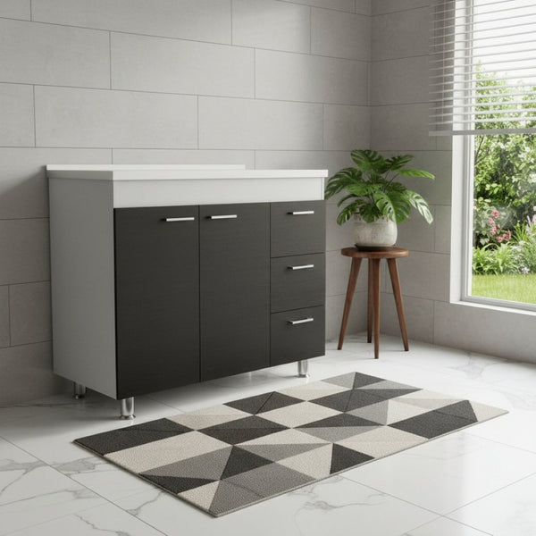 HomeRoots 39" Sleek Black Wood Accent Cabinet with Gloss Finish, 3 Drawers for Stylish Storage Solutions 534981