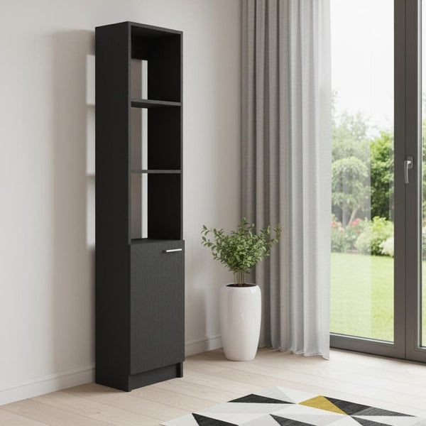 HomeRoots 64" Black Wood Accent Cabinet - Sleek Modern Storage Solution for Hallways, Living Rooms & More 534989