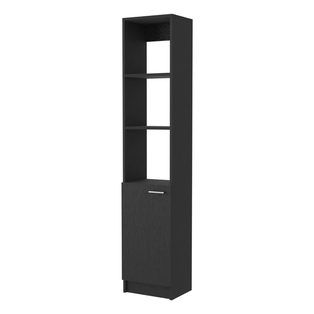 HomeRoots 64" Black Wood Accent Cabinet - Sleek Modern Storage Solution for Hallways, Living Rooms & More 534989
