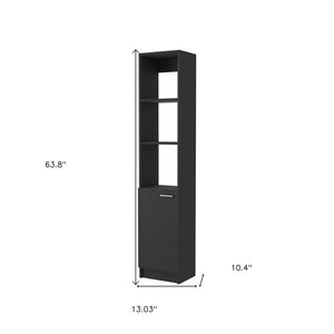 HomeRoots 64" Black Wood Accent Cabinet - Sleek Modern Storage Solution for Hallways, Living Rooms & More 534989