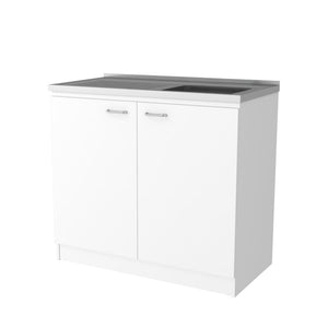HomeRoots 39" White Stainless Steel Accent Cabinet - Stylish Storage Solution for Modern Interiors & Decor 534992