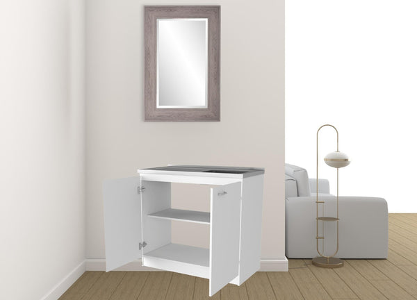 HomeRoots 39" White Stainless Steel Accent Cabinet - Stylish Storage Solution for Modern Interiors & Decor 534992