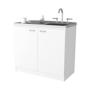 HomeRoots 39" White Stainless Steel Accent Cabinet - Stylish Storage Solution for Modern Interiors & Decor 534992