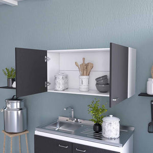 HomeRoots 39" Black Wood Wall-Mounted Storage Cabinet - Modern Accent Solution for Space-Saving Style & Versatility 534996
