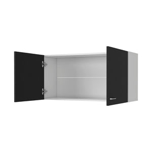 HomeRoots 39" Black Wood Wall-Mounted Storage Cabinet - Modern Accent Solution for Space-Saving Style & Versatility 534996