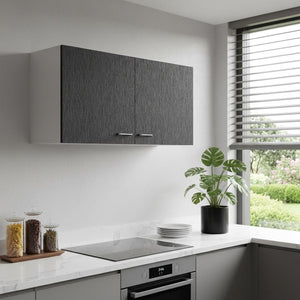 HomeRoots 39" Black Wood Wall-Mounted Storage Cabinet - Modern Accent Solution for Space-Saving Style & Versatility 534996