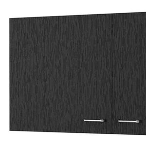 HomeRoots 39" Black Wood Wall-Mounted Storage Cabinet - Modern Accent Solution for Space-Saving Style & Versatility 534996