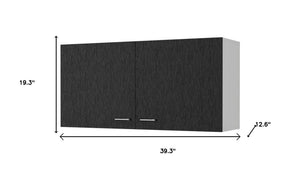 HomeRoots 39" Black Wood Wall-Mounted Storage Cabinet - Modern Accent Solution for Space-Saving Style & Versatility 534996