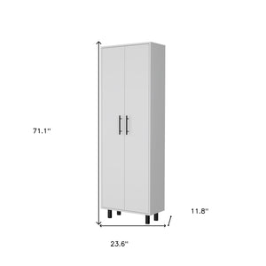 Homeroots 71" White Tall Pantry Cabinet  Manufactured Wood 534998