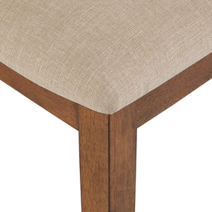 Sammie Dining Chair Set of Two with Rattan Back and Linen Seat for Dining Rooms