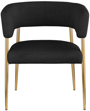 Creston Black Durable Linen Textured Fabric Dining Chair 534Black-C Meridian Furniture