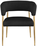 Creston Black Durable Linen Textured Fabric Dining Chair 534Black-C Meridian Furniture