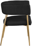 Creston Black Durable Linen Textured Fabric Dining Chair 534Black-C Meridian Furniture