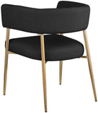 Creston Black Durable Linen Textured Fabric Dining Chair 534Black-C Meridian Furniture