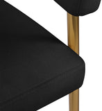 Creston Black Durable Linen Textured Fabric Dining Chair 534Black-C Meridian Furniture