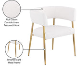 Creston Cream Durable Linen Textured Fabric Dining Chair 534Cream-C Meridian Furniture