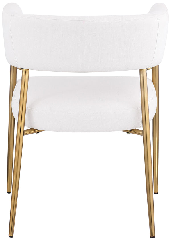 Creston Cream Durable Linen Textured Fabric Dining Chair 534Cream-C Meridian Furniture