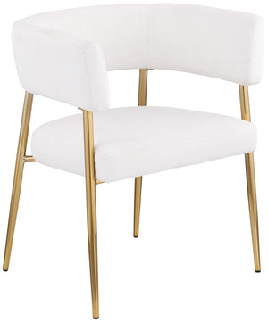 Creston Cream Durable Linen Textured Fabric Dining Chair 534Cream-C Meridian Furniture