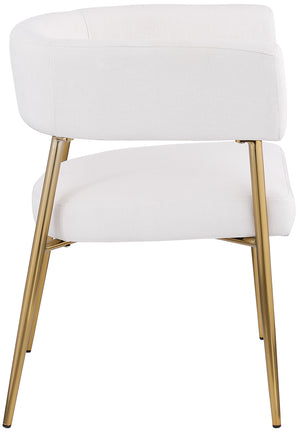 Creston Cream Durable Linen Textured Fabric Dining Chair 534Cream-C Meridian Furniture