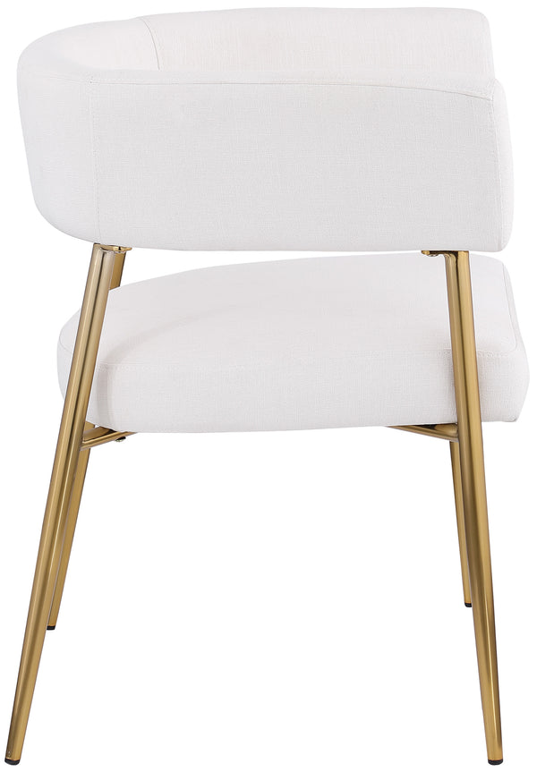 Creston Cream Durable Linen Textured Fabric Dining Chair 534Cream-C Meridian Furniture