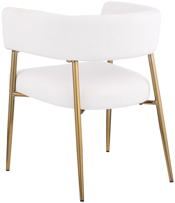 Creston Cream Durable Linen Textured Fabric Dining Chair 534Cream-C Meridian Furniture