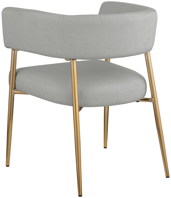 Creston Light Grey Durable Linen Textured Fabric Dining Chair 534Grey-C Meridian Furniture