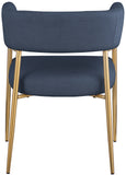 Creston Deep Navy Durable Linen Textured Fabric Dining Chair 534Navy-C Meridian Furniture