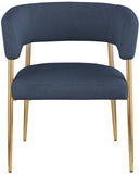 Creston Deep Navy Durable Linen Textured Fabric Dining Chair 534Navy-C Meridian Furniture