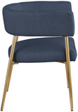 Creston Deep Navy Durable Linen Textured Fabric Dining Chair 534Navy-C Meridian Furniture