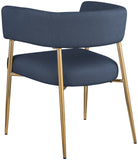 Creston Deep Navy Durable Linen Textured Fabric Dining Chair 534Navy-C Meridian Furniture