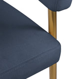 Creston Deep Navy Durable Linen Textured Fabric Dining Chair 534Navy-C Meridian Furniture