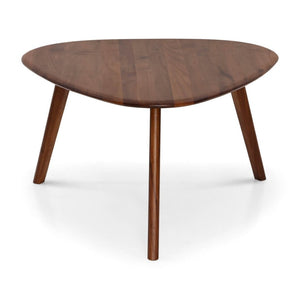 English Elm Triangular Solid Walnut Nesting Tables Two Piece Set for Modern Living Rooms B353S00015