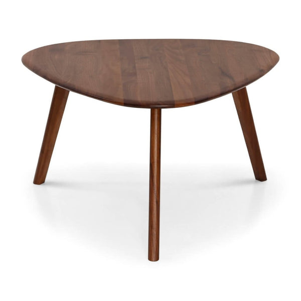 English Elm Triangular Solid Walnut Nesting Tables Two Piece Set for Modern Living Rooms B353S00015