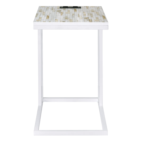 OSP Home Furnishings Norwich C-Table White / White Mosaic