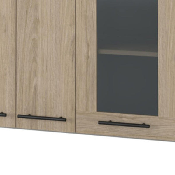 HomeRoots 24" Gray and Natural Wood Wall-Mounted Accent Cabinet - Stylish Storage for Any Room Today! 535000