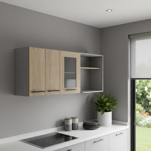 HomeRoots 24" Gray and Natural Wood Wall-Mounted Accent Cabinet - Stylish Storage for Any Room Today! 535000