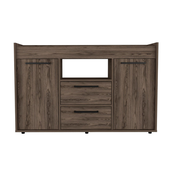 HomeRoots 47" Walnut Wood Sideboard with Two Drawers & Doors – Modern Storage Solution for Any Room 535002