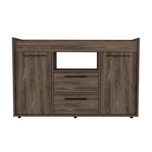HomeRoots 47" Walnut Wood Sideboard with Two Drawers & Doors – Modern Storage Solution for Any Room 535002