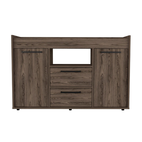 HomeRoots 47" Walnut Wood Sideboard with Two Drawers & Doors – Modern Storage Solution for Any Room 535002