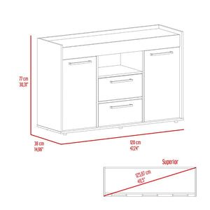 HomeRoots 47" Walnut Wood Sideboard with Two Drawers & Doors – Modern Storage Solution for Any Room 535002