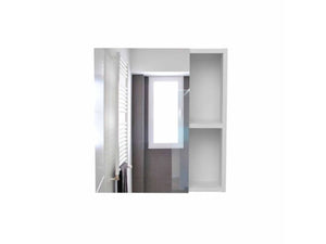 HomeRoots 18" White Wall-Mounted Accent Cabinet with Mirrored Glamour and Five Shelves for Stylish Storage 535005