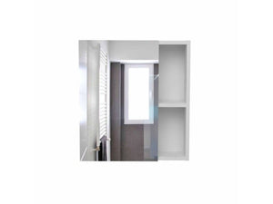 HomeRoots 18" White Wall-Mounted Accent Cabinet with Mirrored Glamour and Five Shelves for Stylish Storage 535005